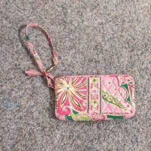 Vera Bradley Pin Wheel Pink Wristlet